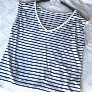 Light, breezy, navy-striped top